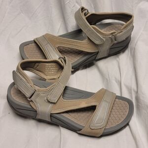 BareTraps Tan and Gray Women Sandals